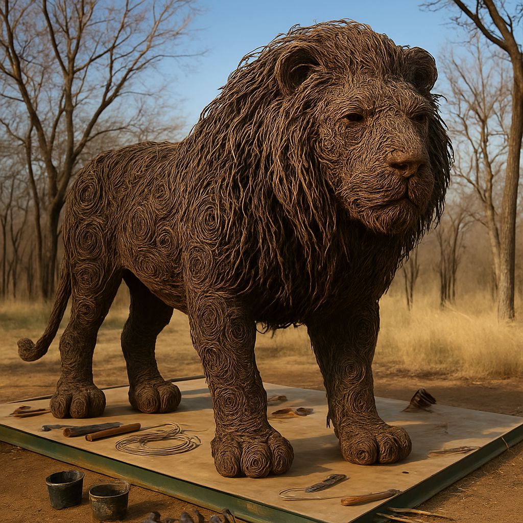 Snare Lion sculpture